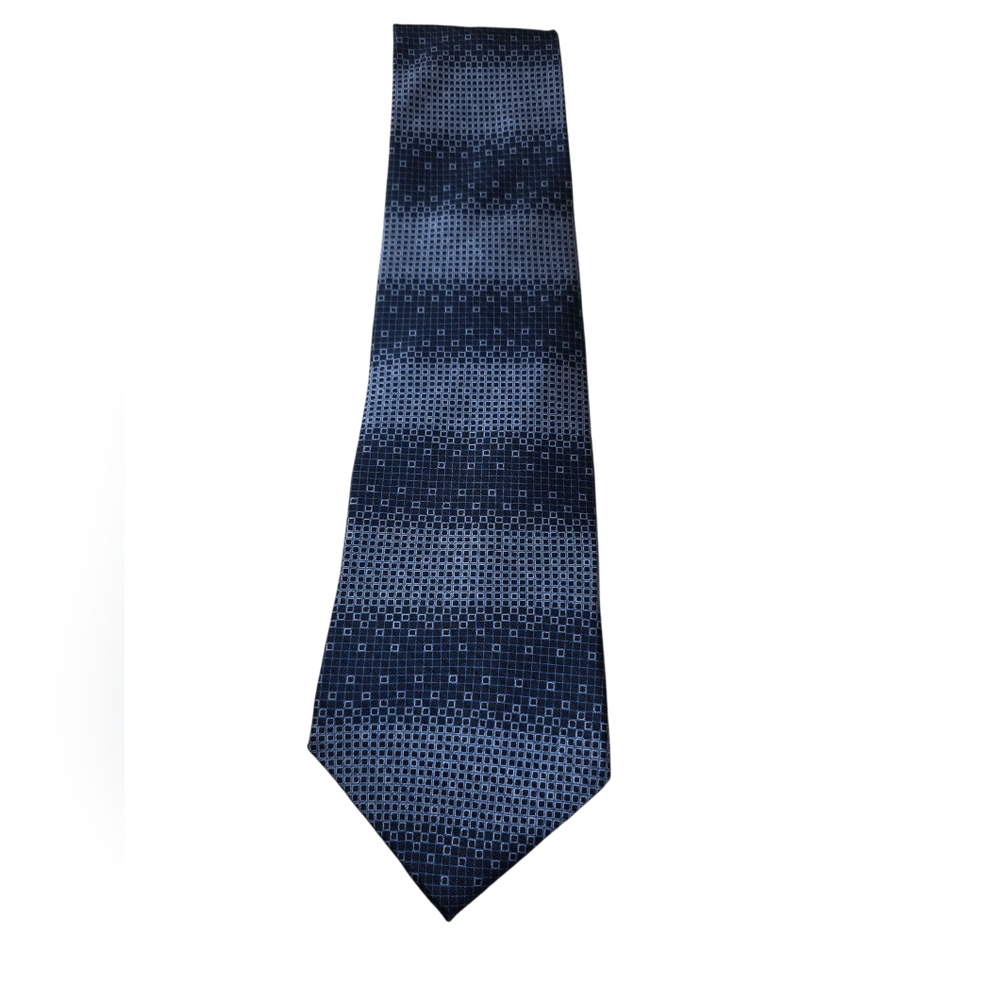 DKNY 100% Silk Necktie Black & Silver OS